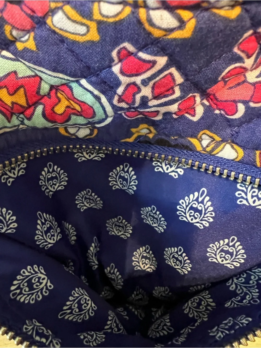 VERA BRADLEY Romantic Paisley 2018 Iconic XL Campus Backpack Blue Yellow Laptop
